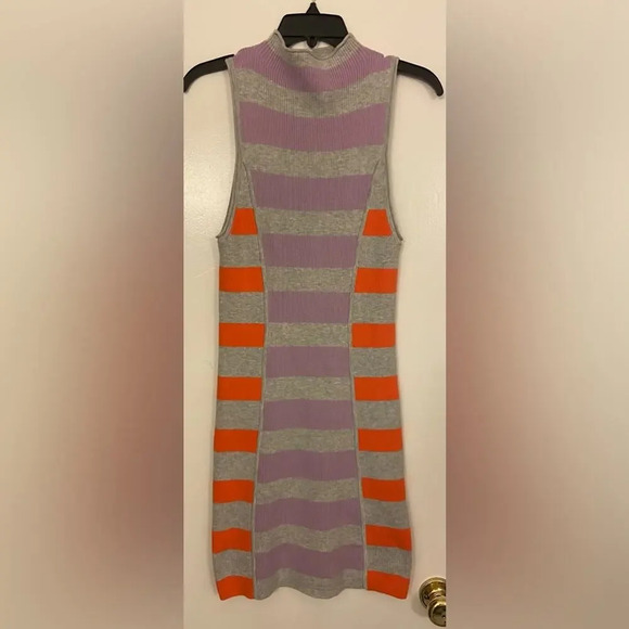Anthropologie Daily Practice Sleeveless Mock Neck Striped Sweater Dress Size S - Picture 4 of 9